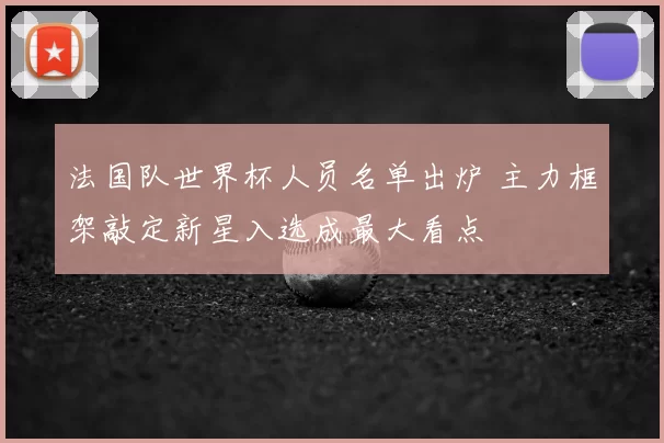 法国队世界杯人员名单出炉 主力框架敲定新星入选成最大看点