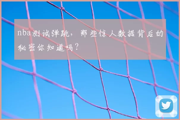 nba测试弹跳,那些惊人数据背后的秘密你知道吗?